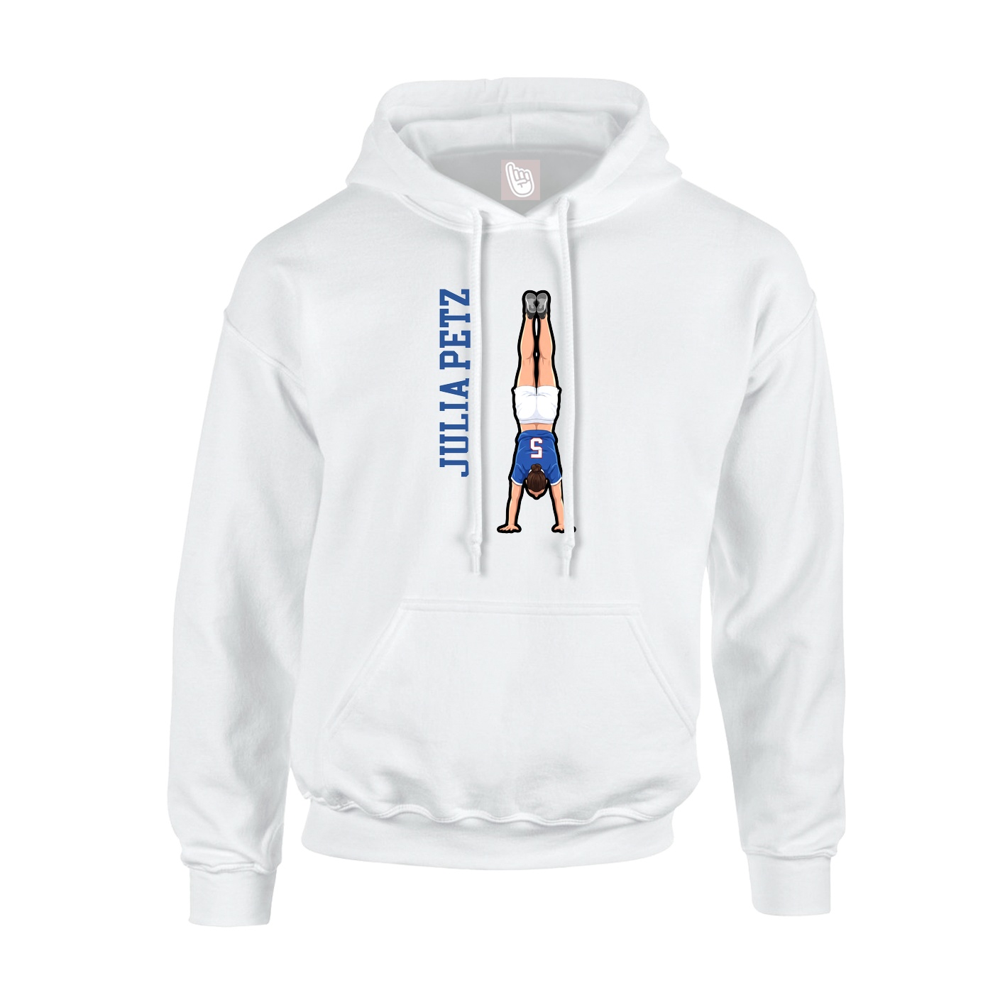 Youth Hoodie — Name Vertical in White