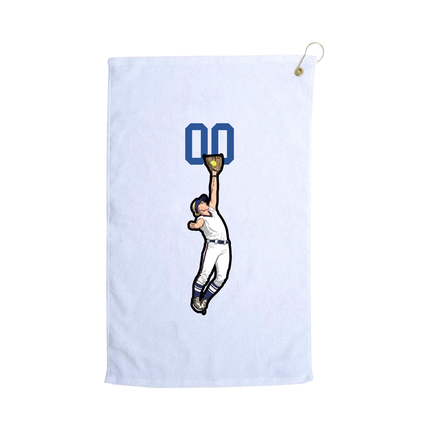 Golf Towel — Number Top in White