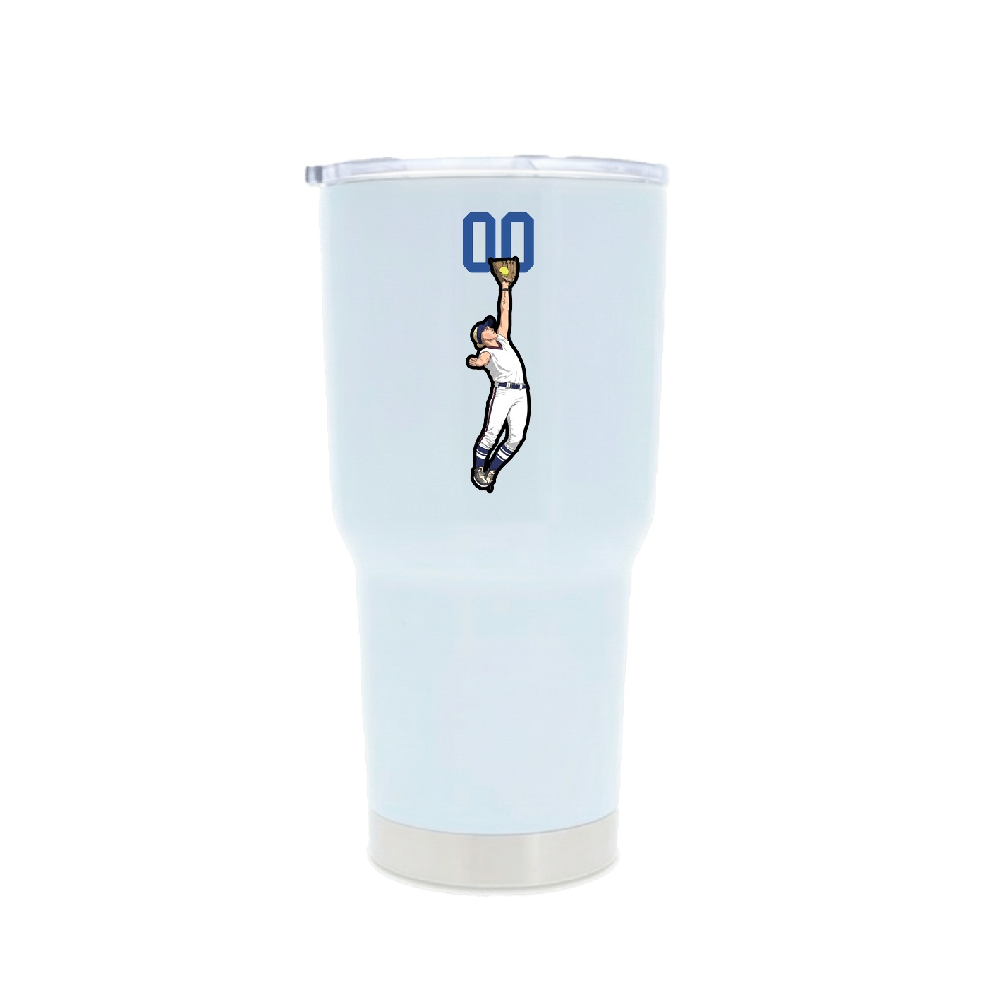 30oz Stainless Steel Tumbler — Number Top in White