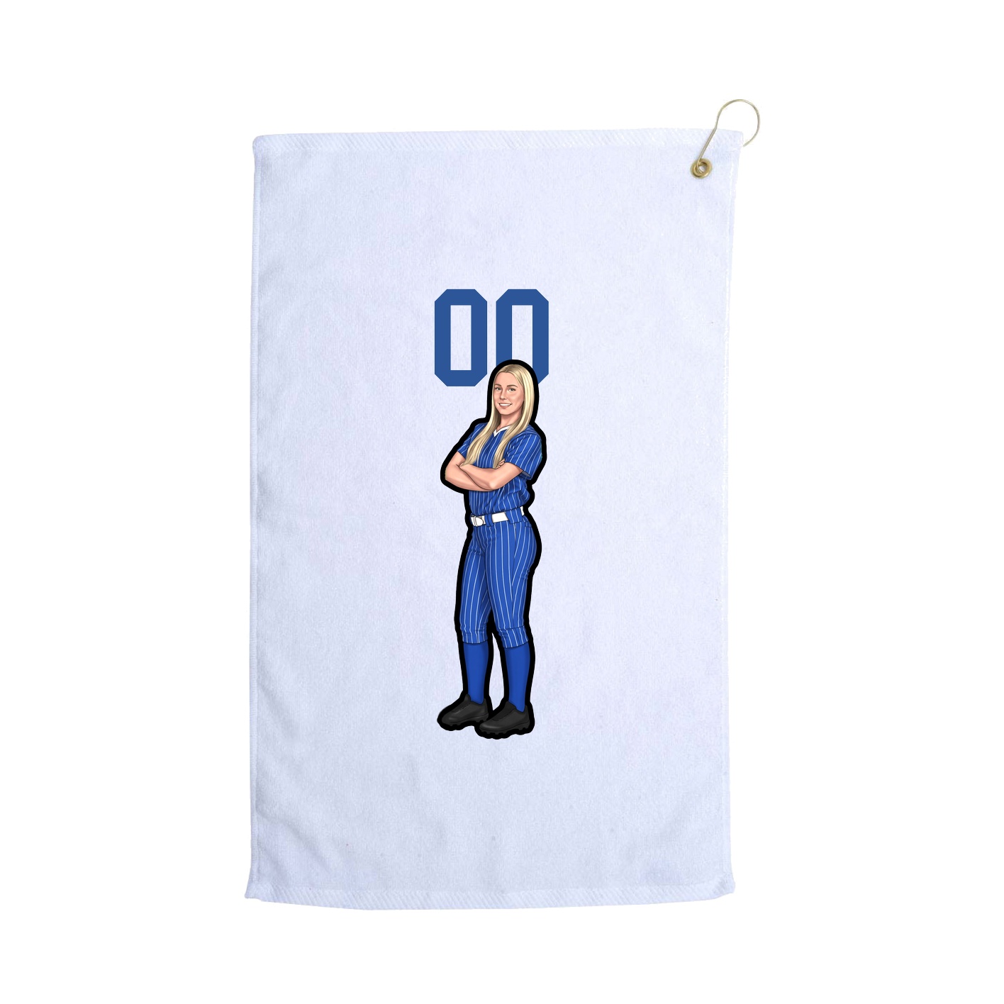 Golf Towel — Number Top in White
