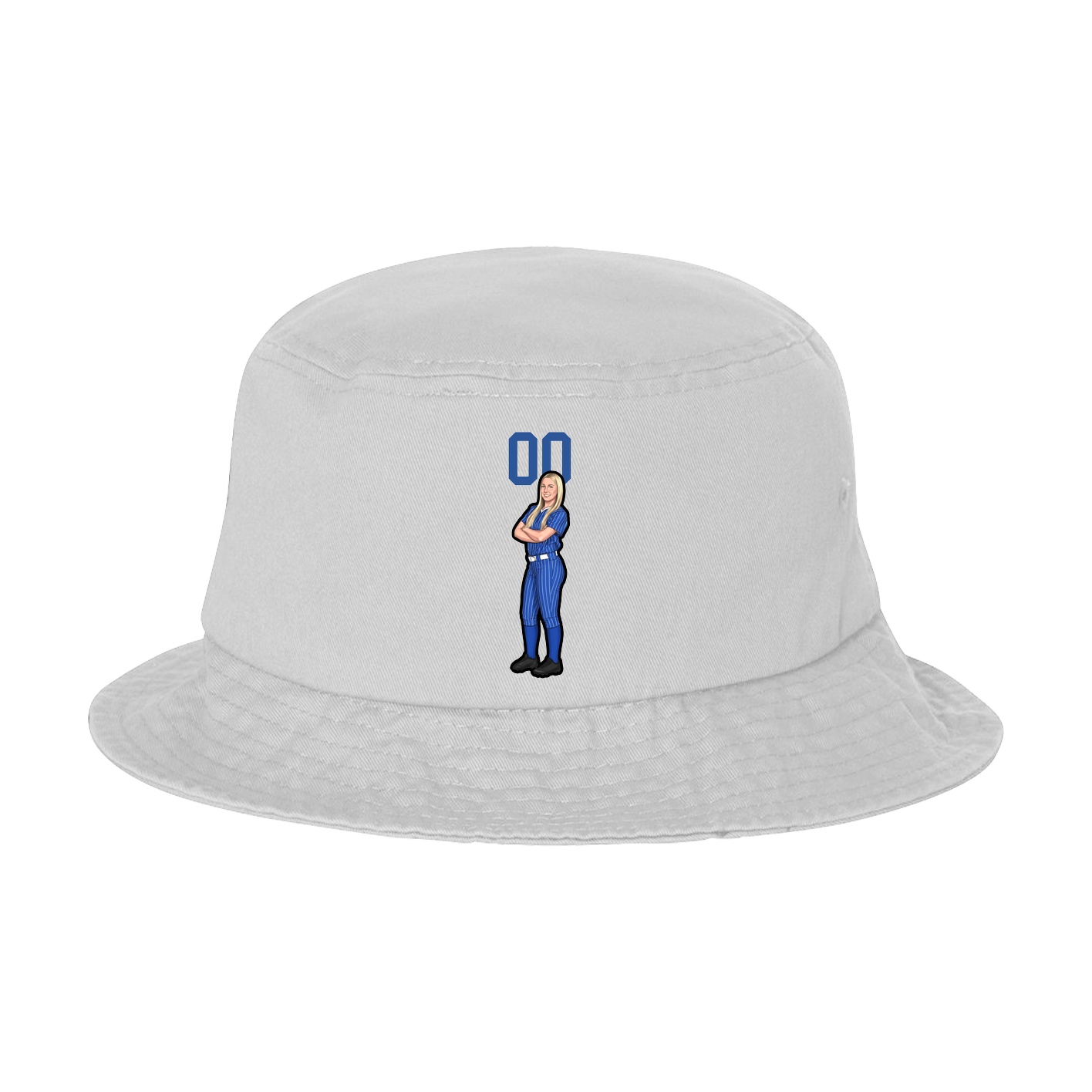 Bucket Cap — Number Top in White