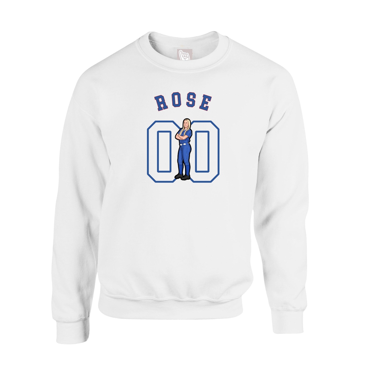 Fleece Crew — Shirsey Arch in White