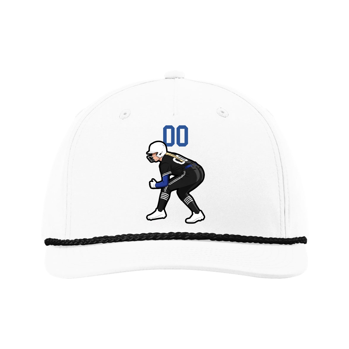 Five-Panel Classic Rope Cap — Number Top in White