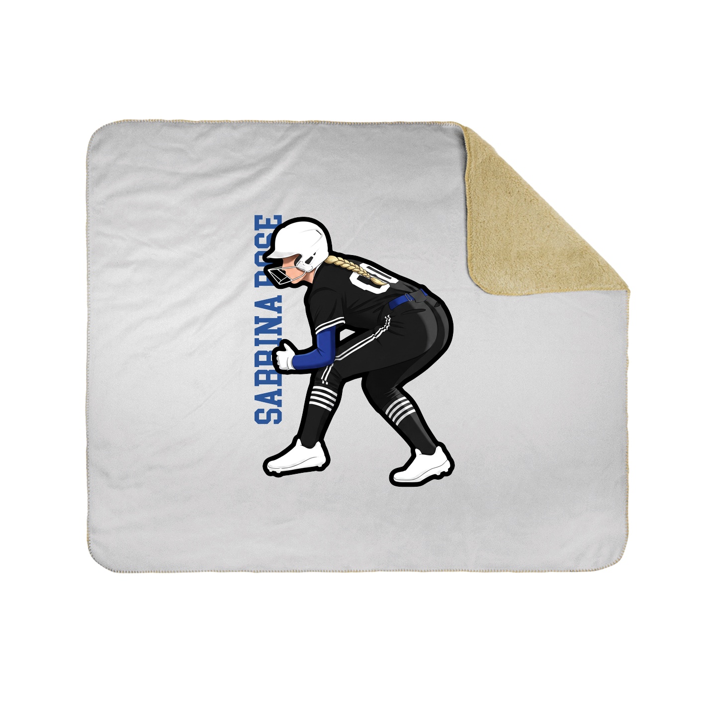 Throw Blanket — Name Vertical in White