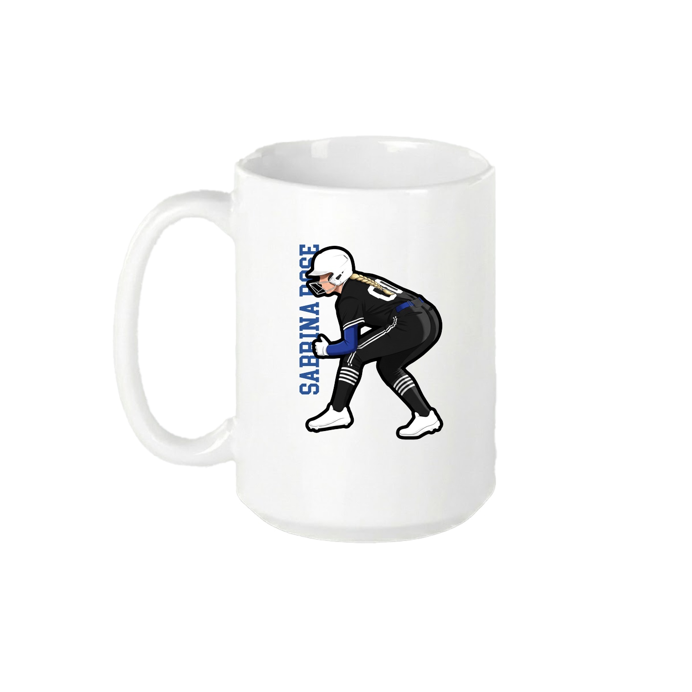 15oz Coffee Mug — Name Vertical in White