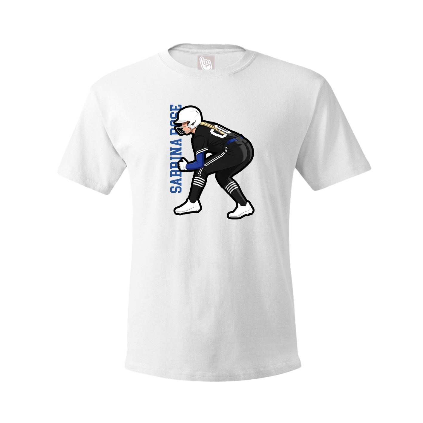 Tee — Name Vertical in White