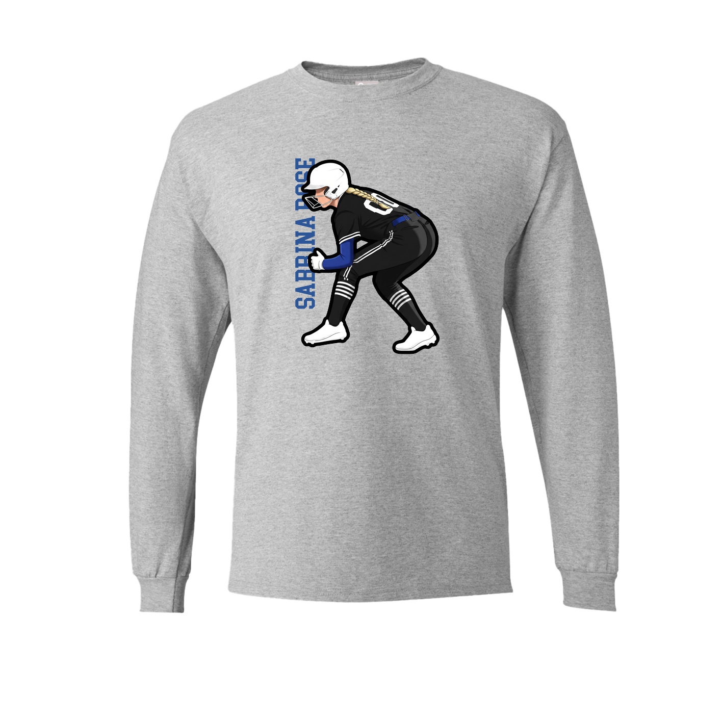 Long Sleeve Tee — Name Vertical in Grey
