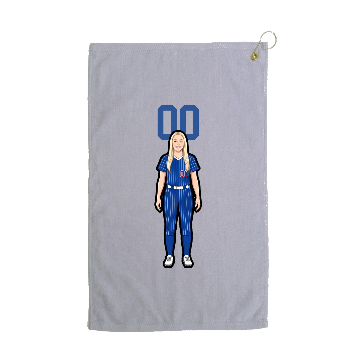 Golf Towel — Number Top in Grey