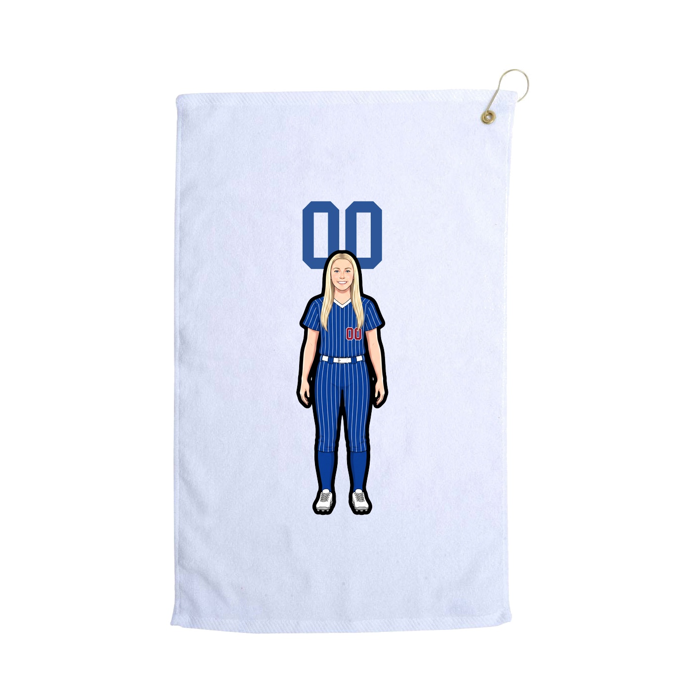 Golf Towel — Number Top in White