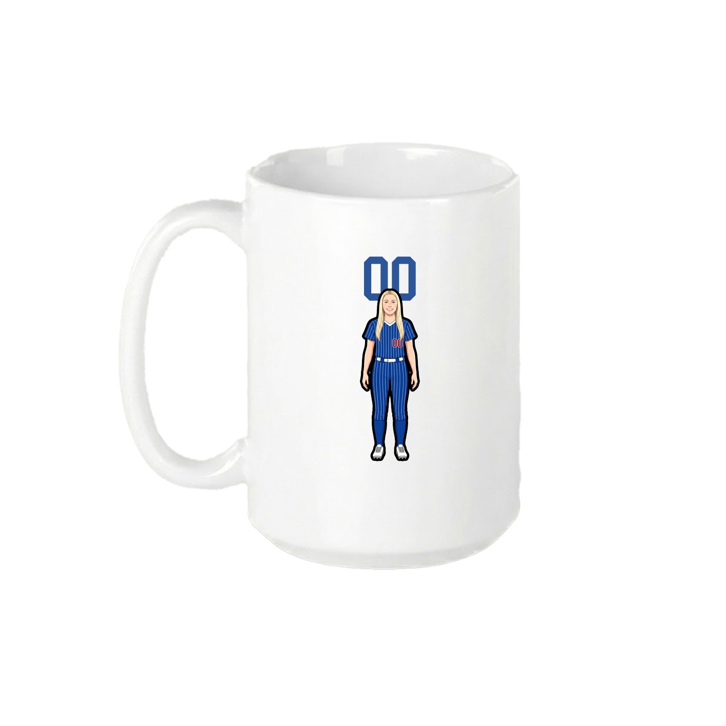 15oz Coffee Mug — Number Top in White
