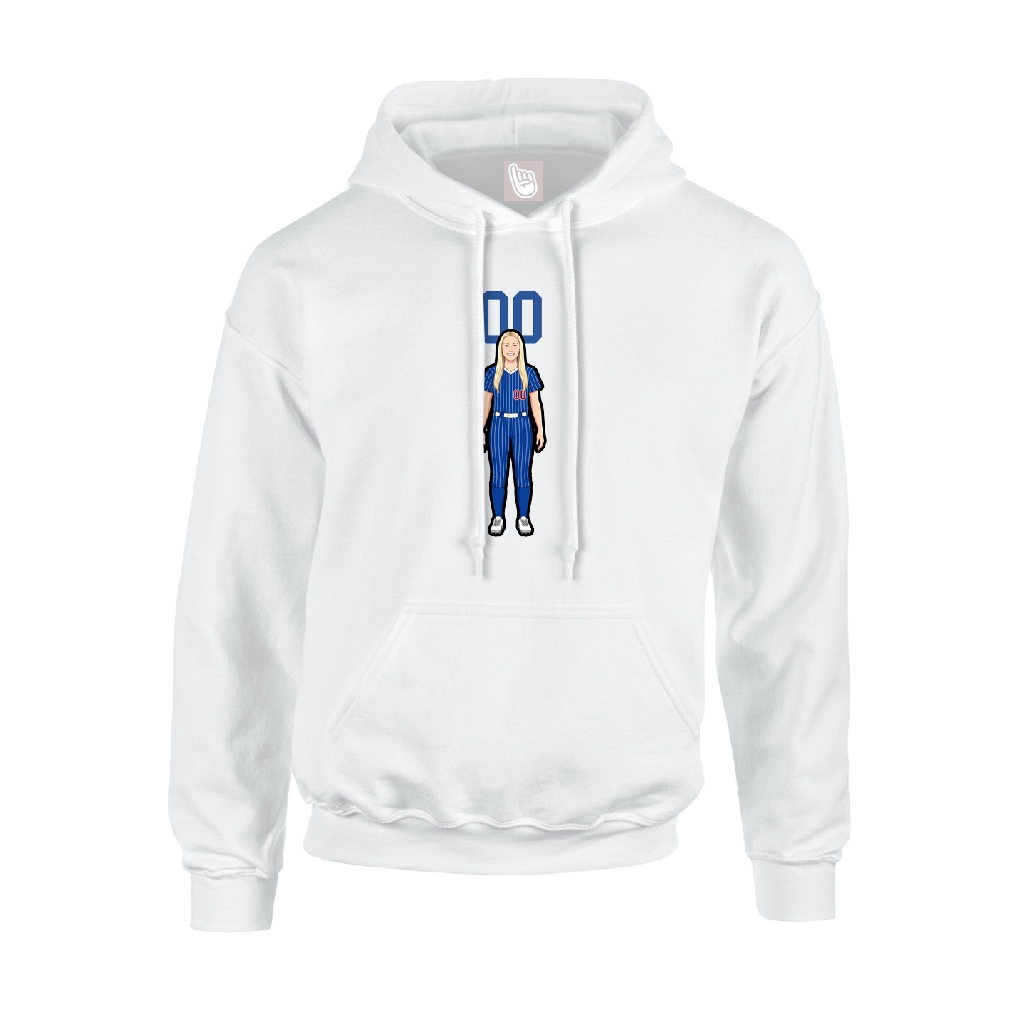 Hoodie — Number Top in White