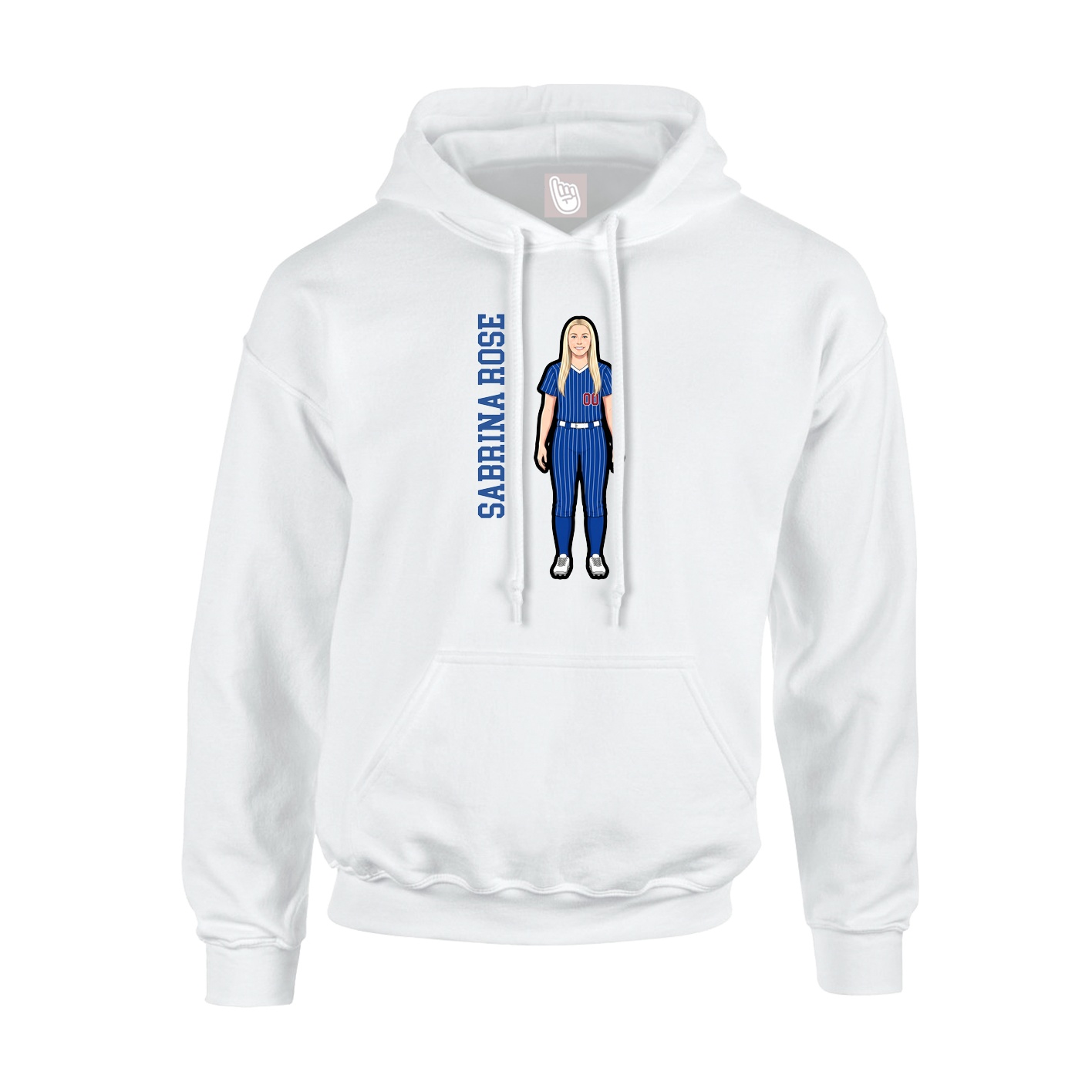 Youth Hoodie — Name Vertical in White