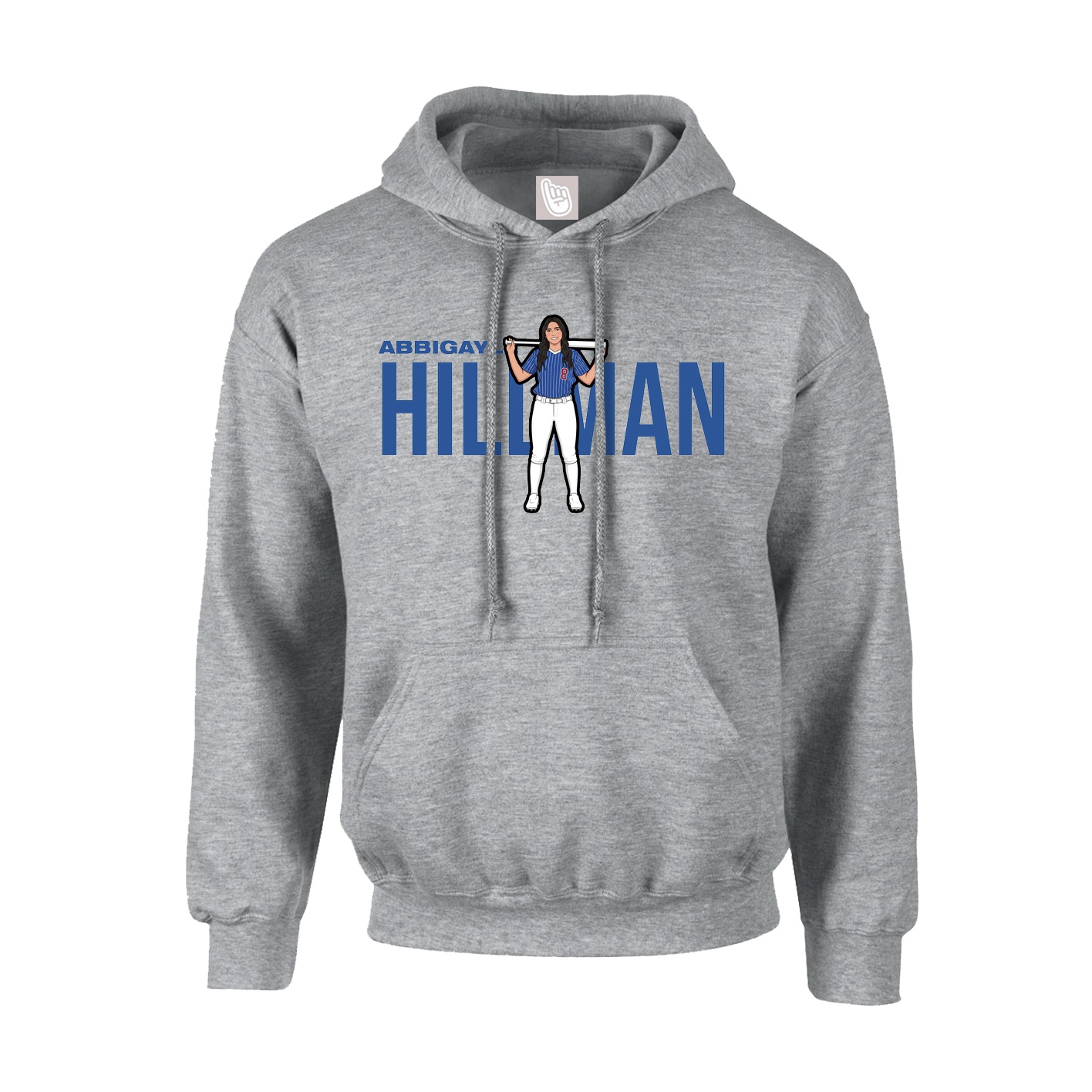 Hoodie — Player Name in Grey