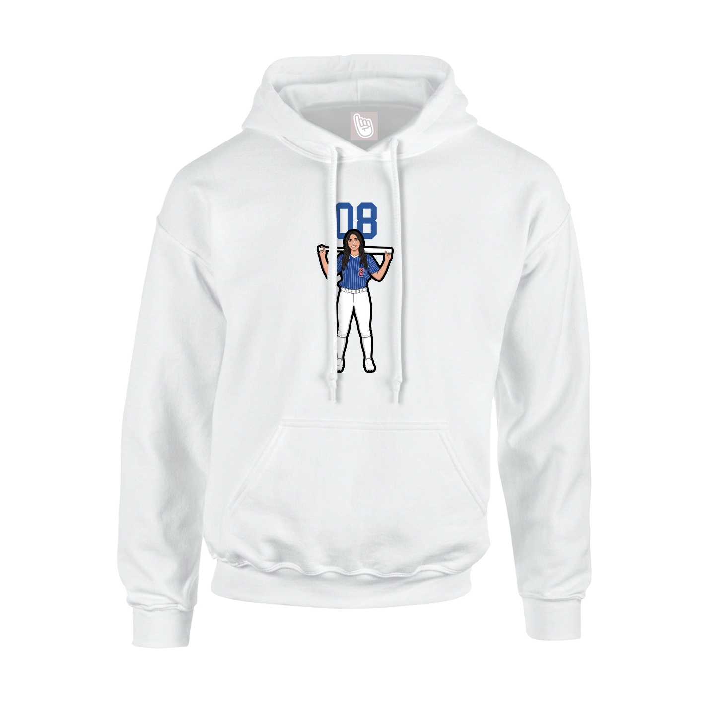Youth Hoodie — Number Top in White