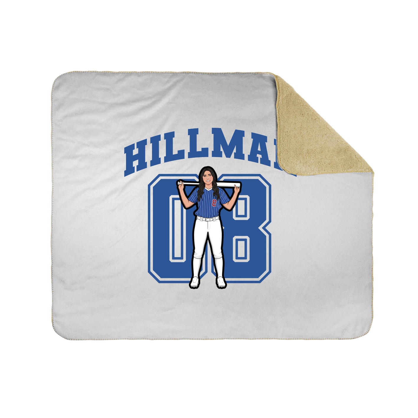 Throw Blanket — Number in White