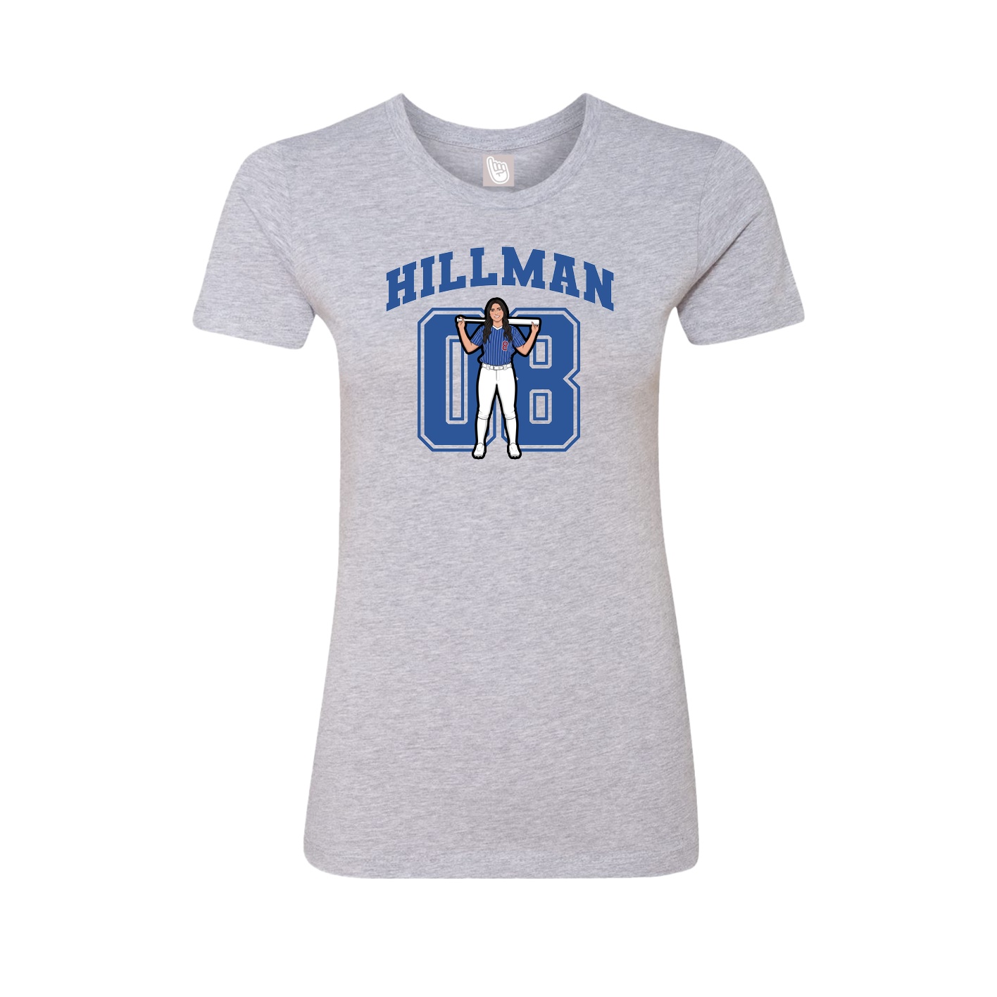 Fitted Women's Tee — Number in Grey