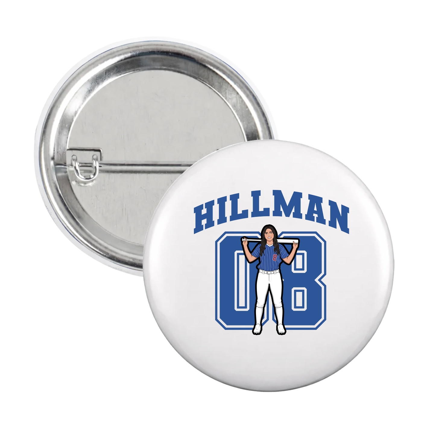 Game Day Button — Number in White