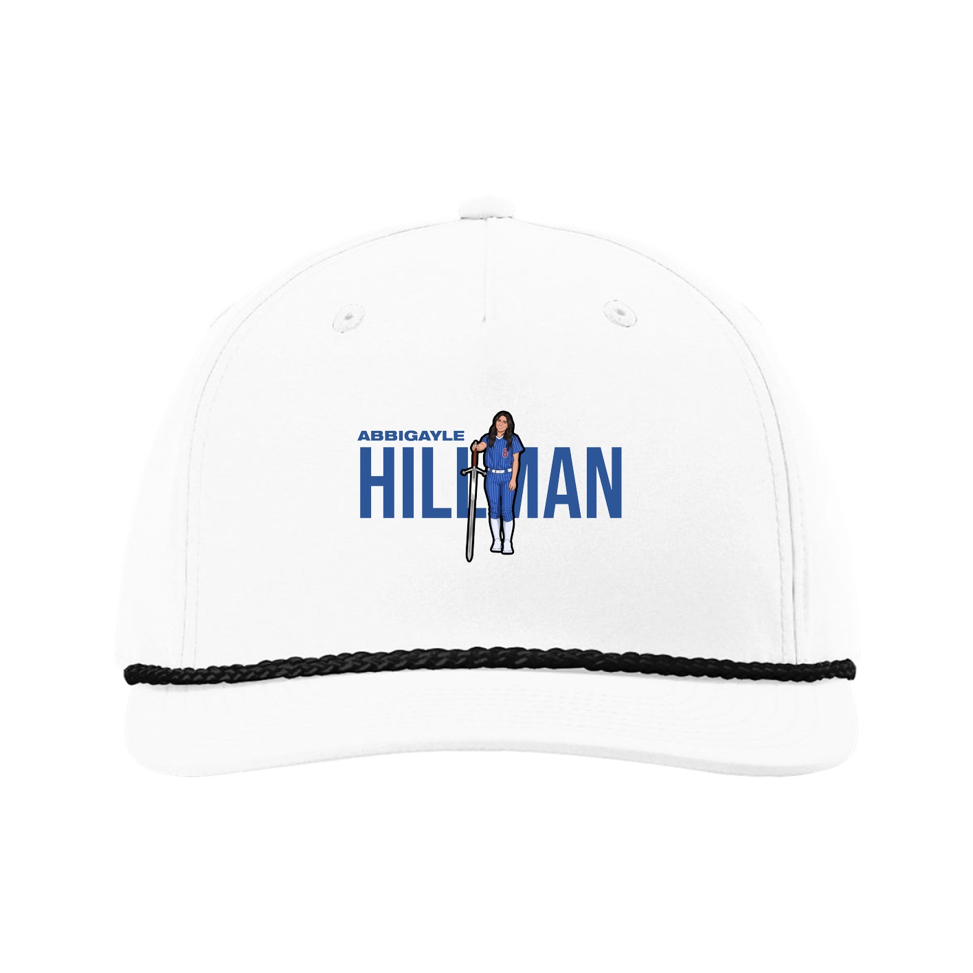 Five-Panel Classic Rope Cap — Player Name in White