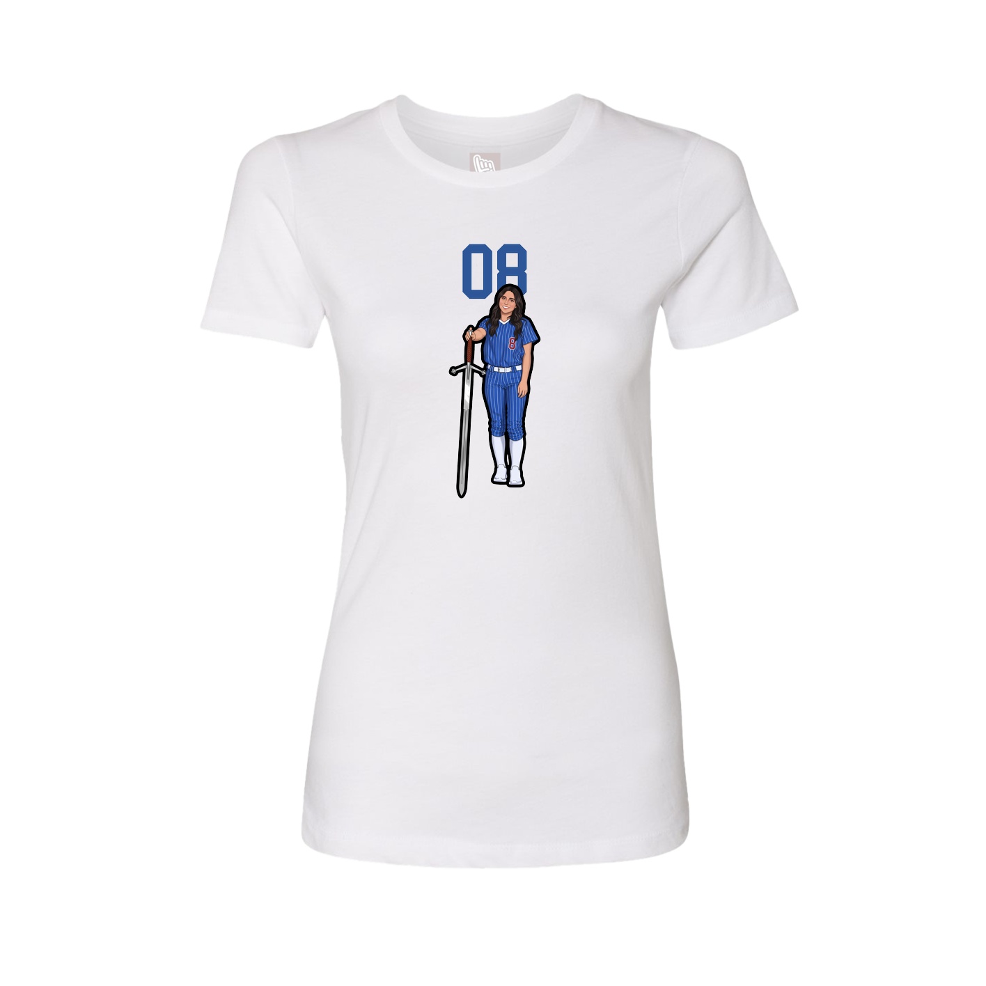 Fitted Women's Tee — Number Top in White