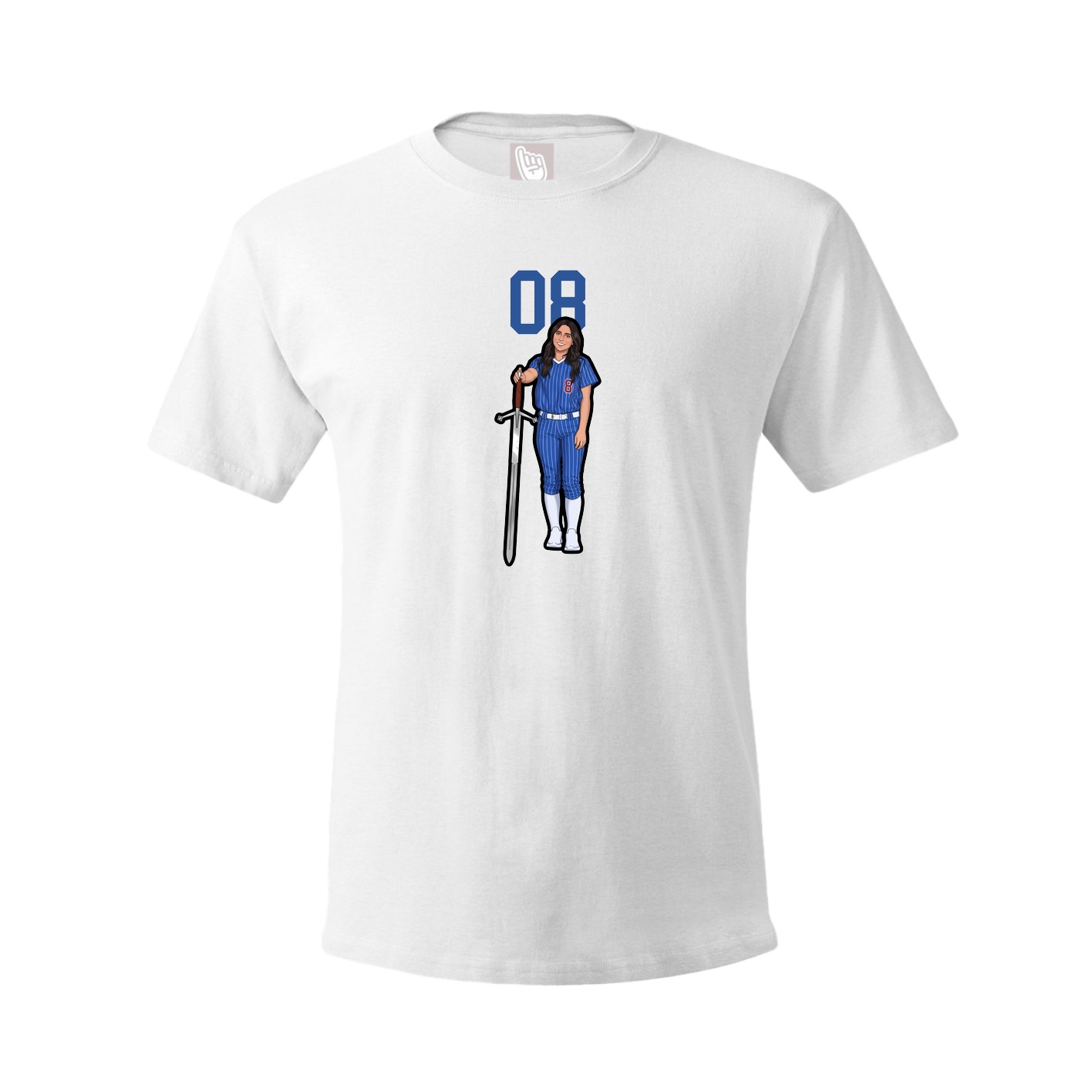 Youth Tee — Number Top in White