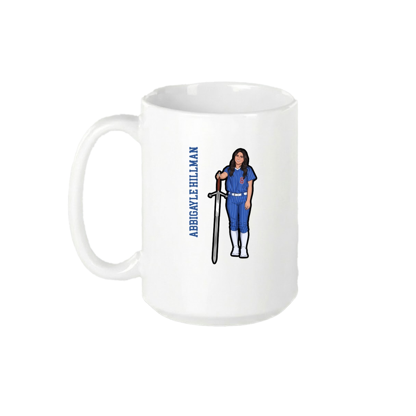 15oz Coffee Mug — Name Vertical in White