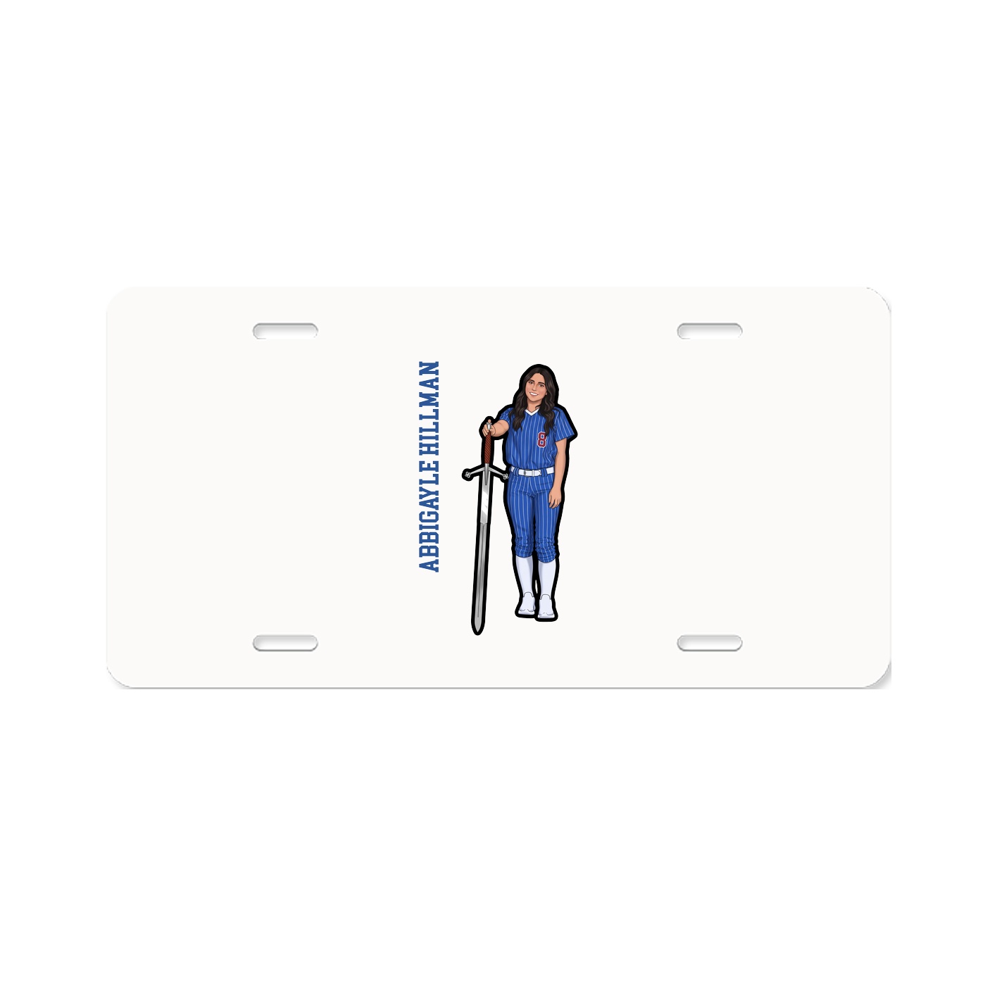 License Plate — Name Vertical in Classic