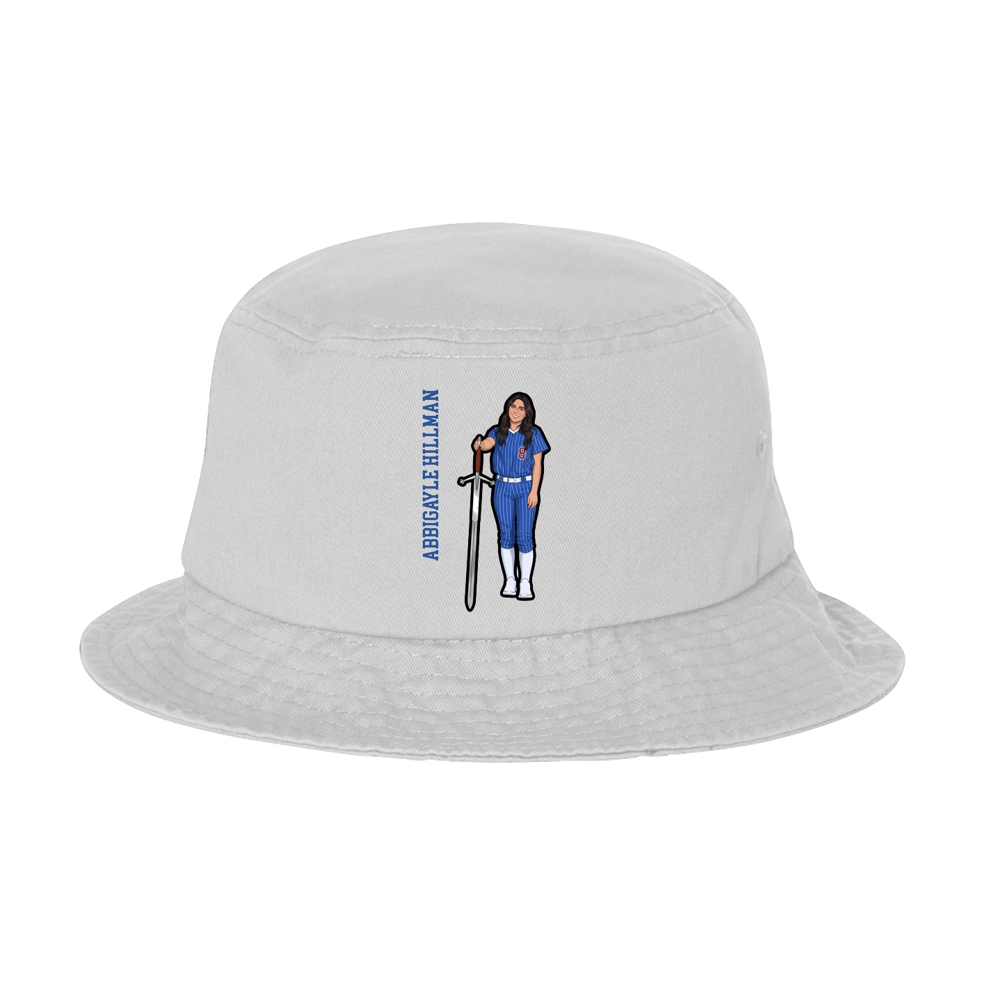 Bucket Cap — Name Vertical in White
