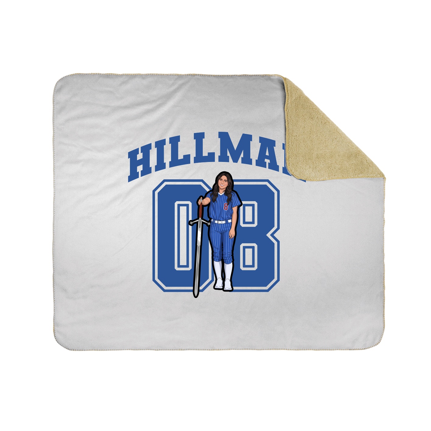 Throw Blanket — Number in White