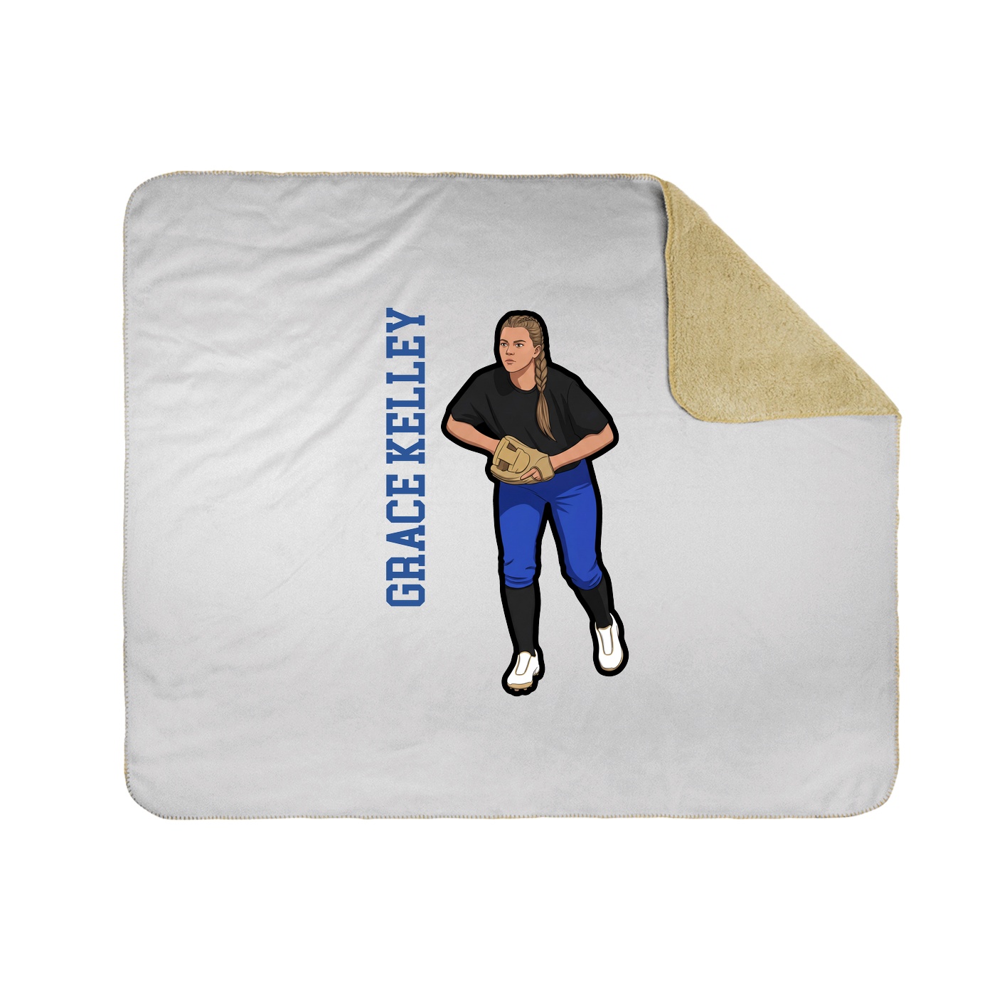 Throw Blanket — Name Vertical in White