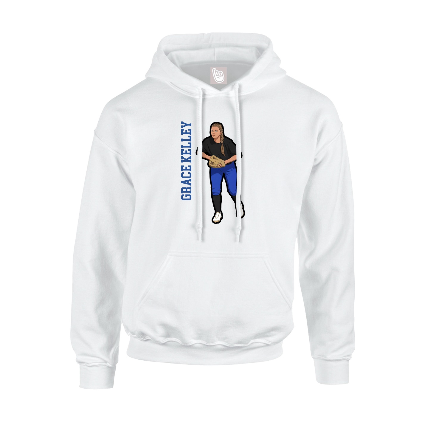 Hoodie — Name Vertical in White