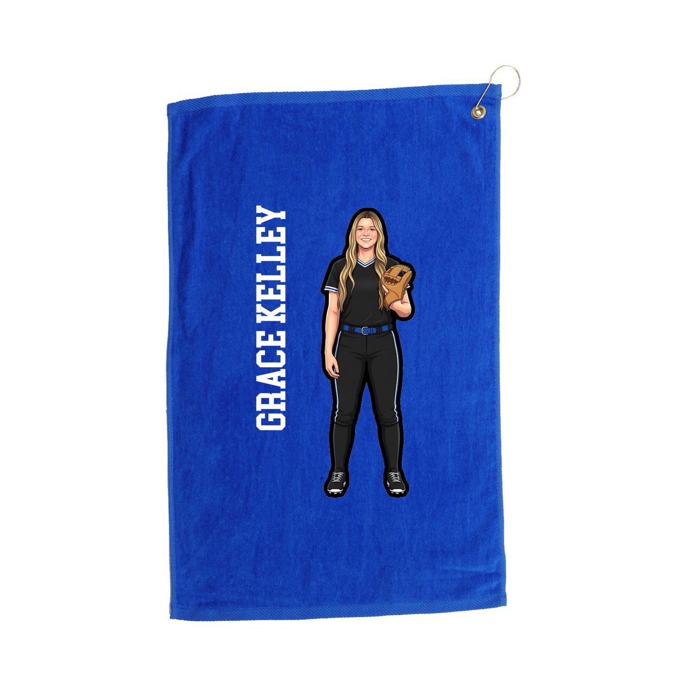 Golf Towel — Name Vertical in Royal