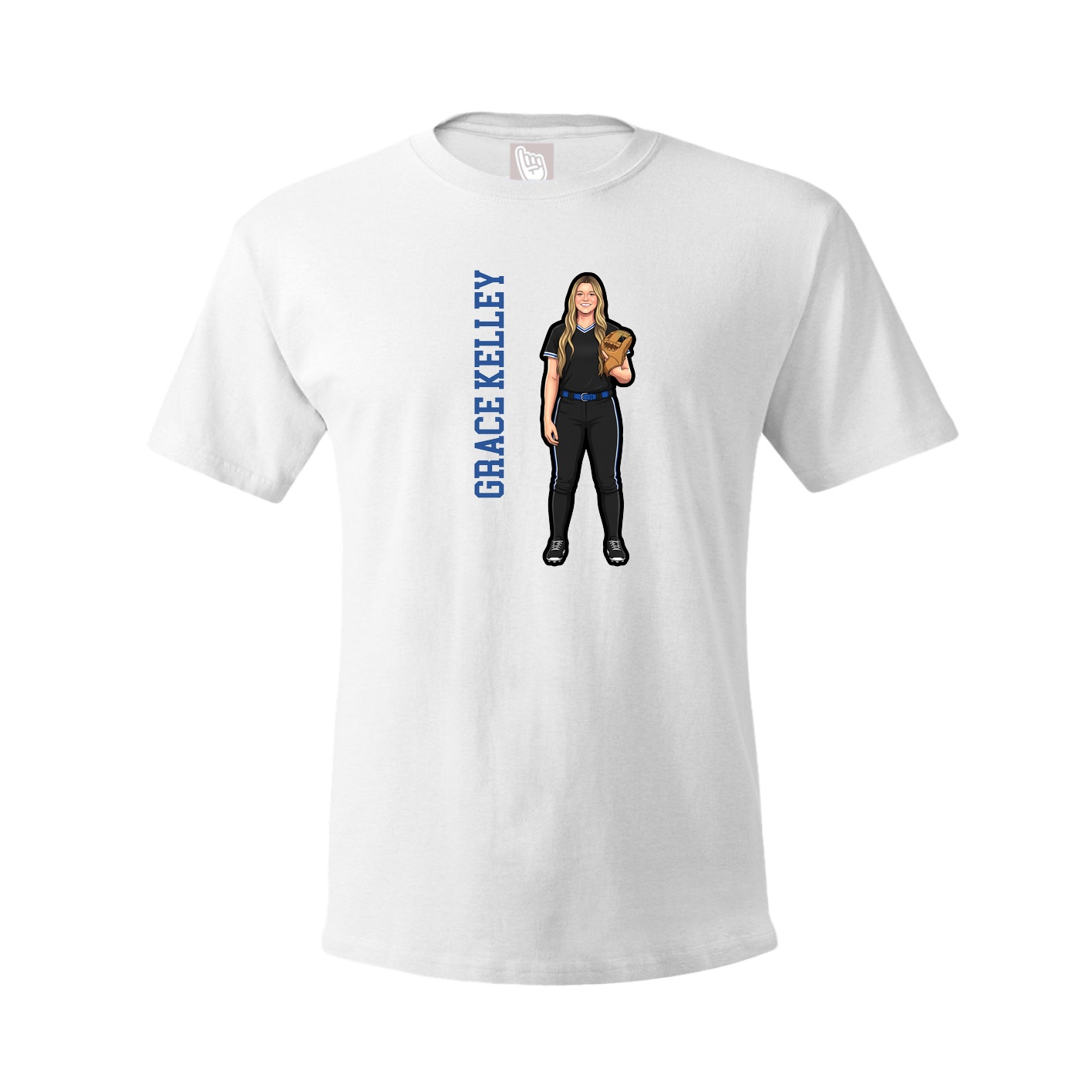 Youth Tee — Name Vertical in White