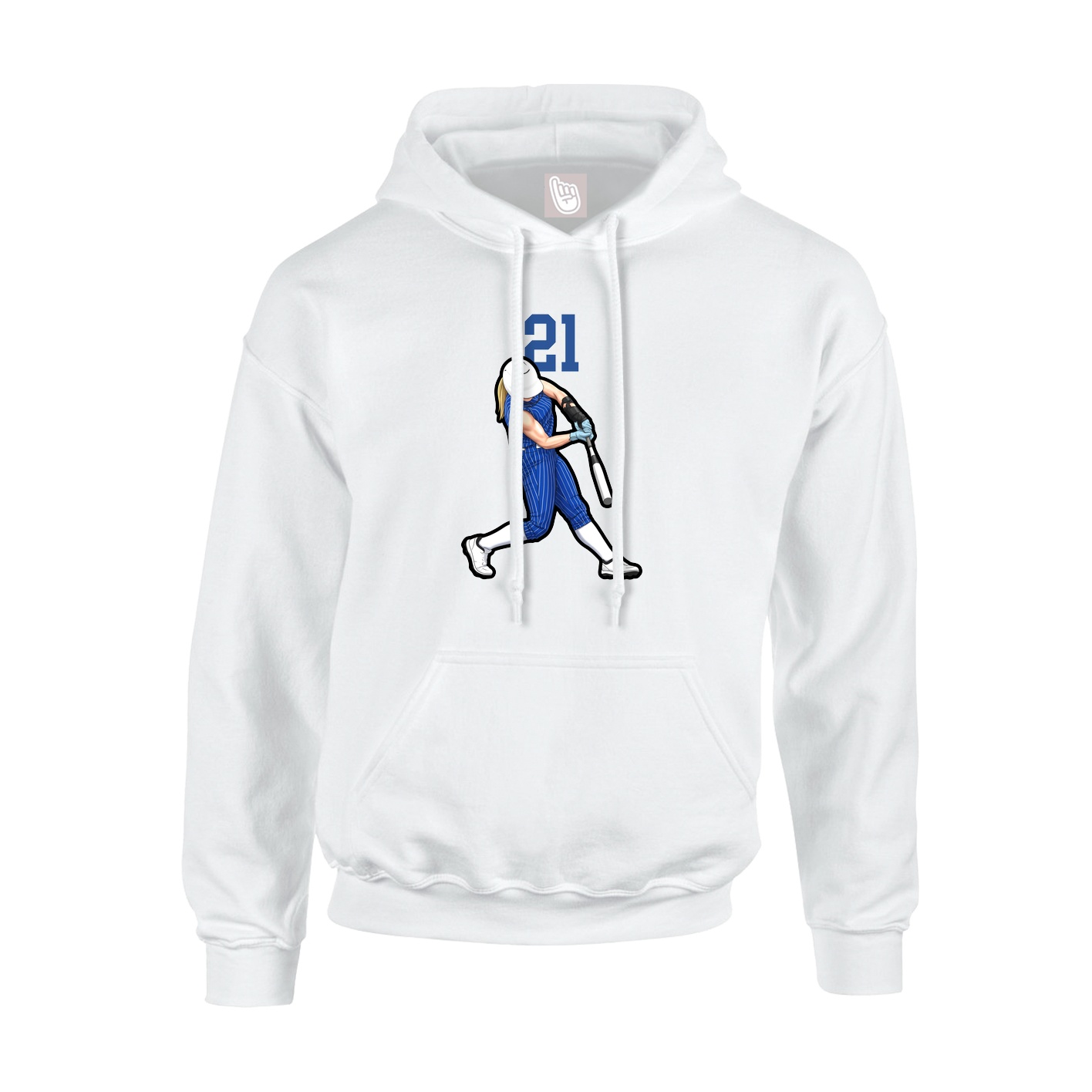 Youth Hoodie — Number Top in White