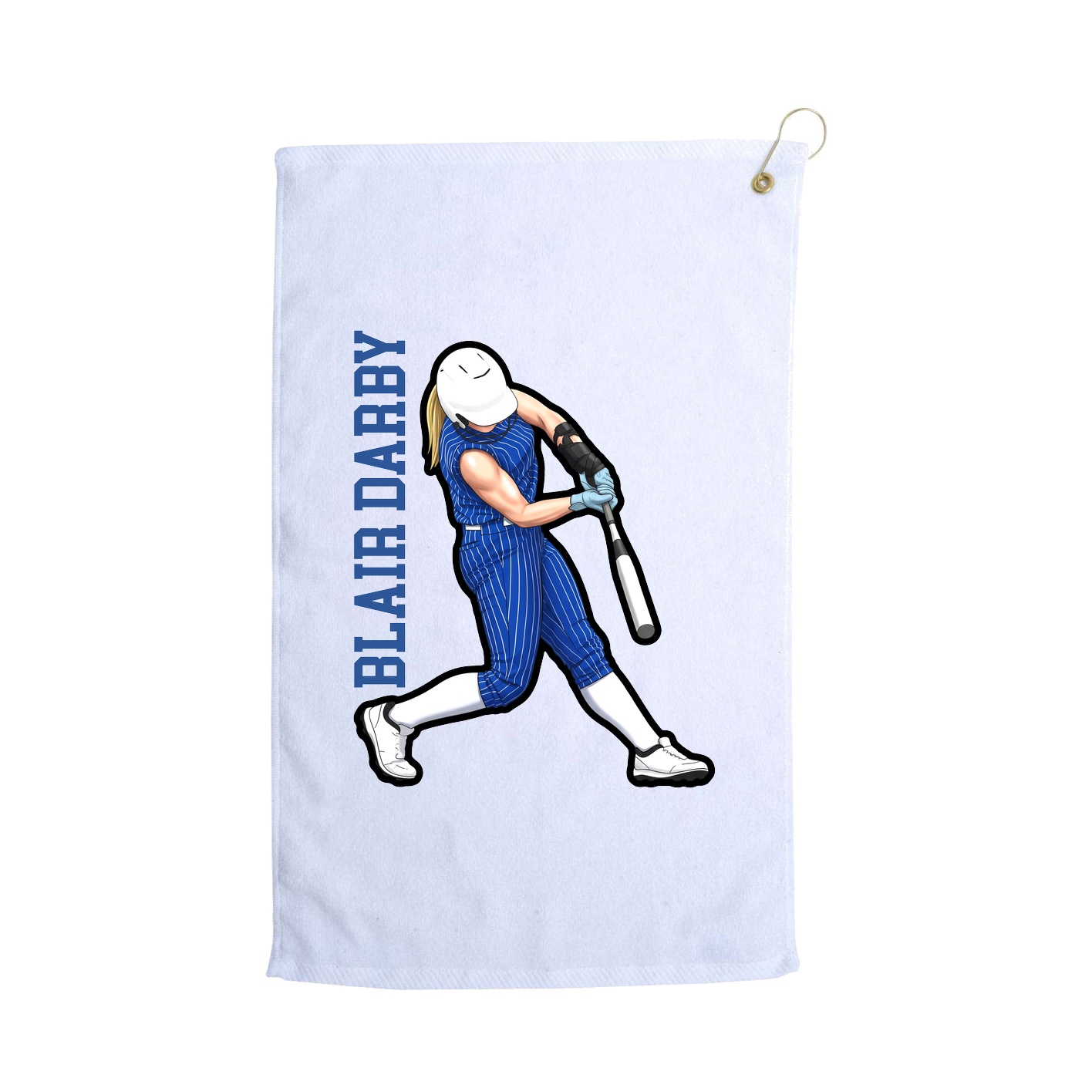 Golf Towel — Name Vertical in White
