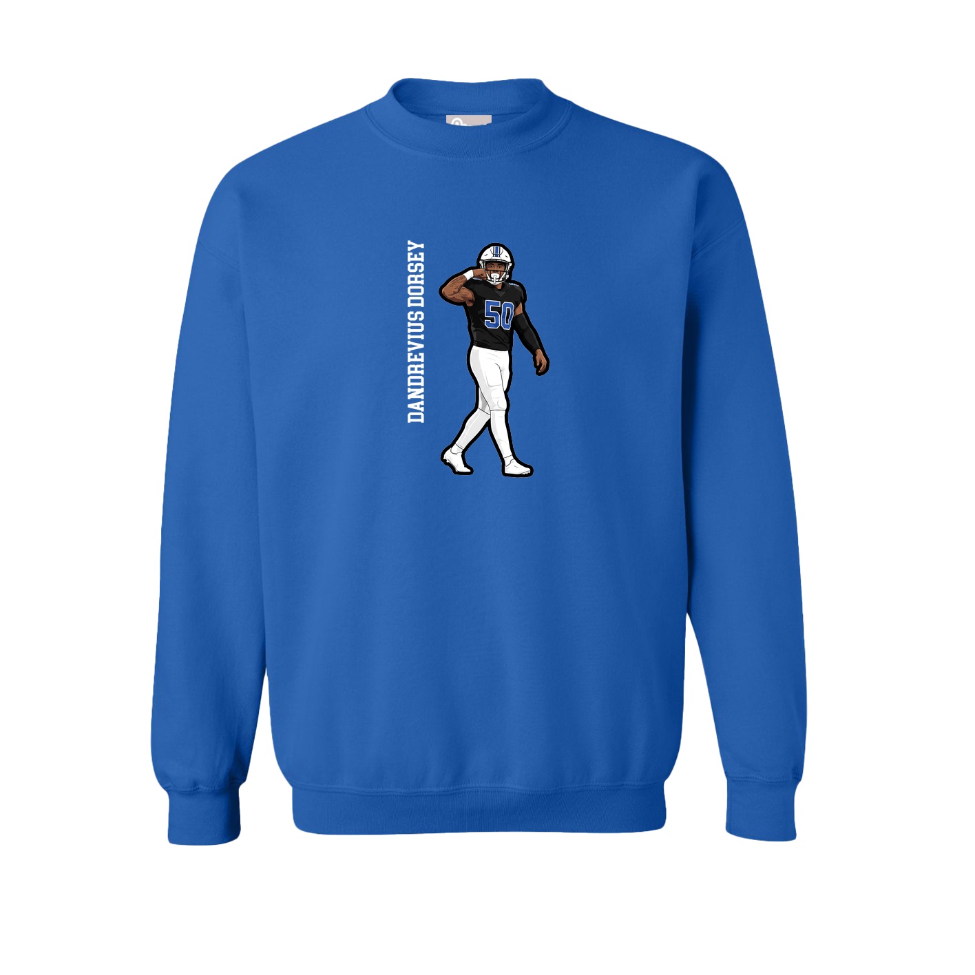 Fleece Crew — Name Vertical in Royal