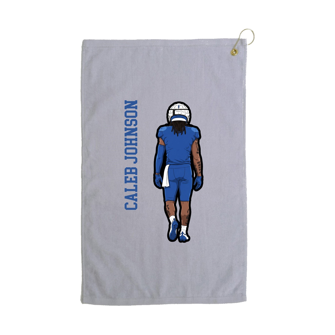 Golf Towel — Name Vertical in Grey