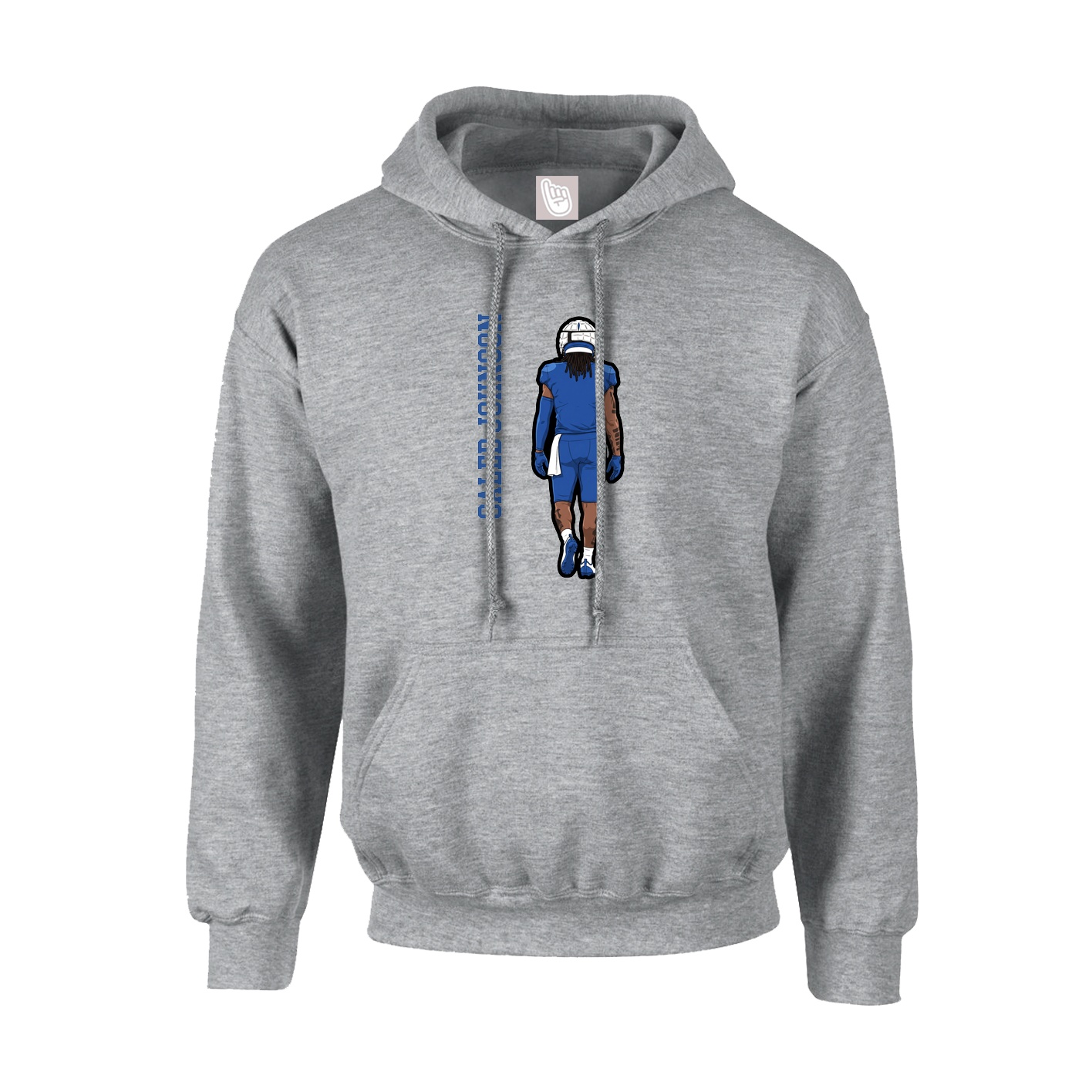 Youth Hoodie — Name Vertical in Grey