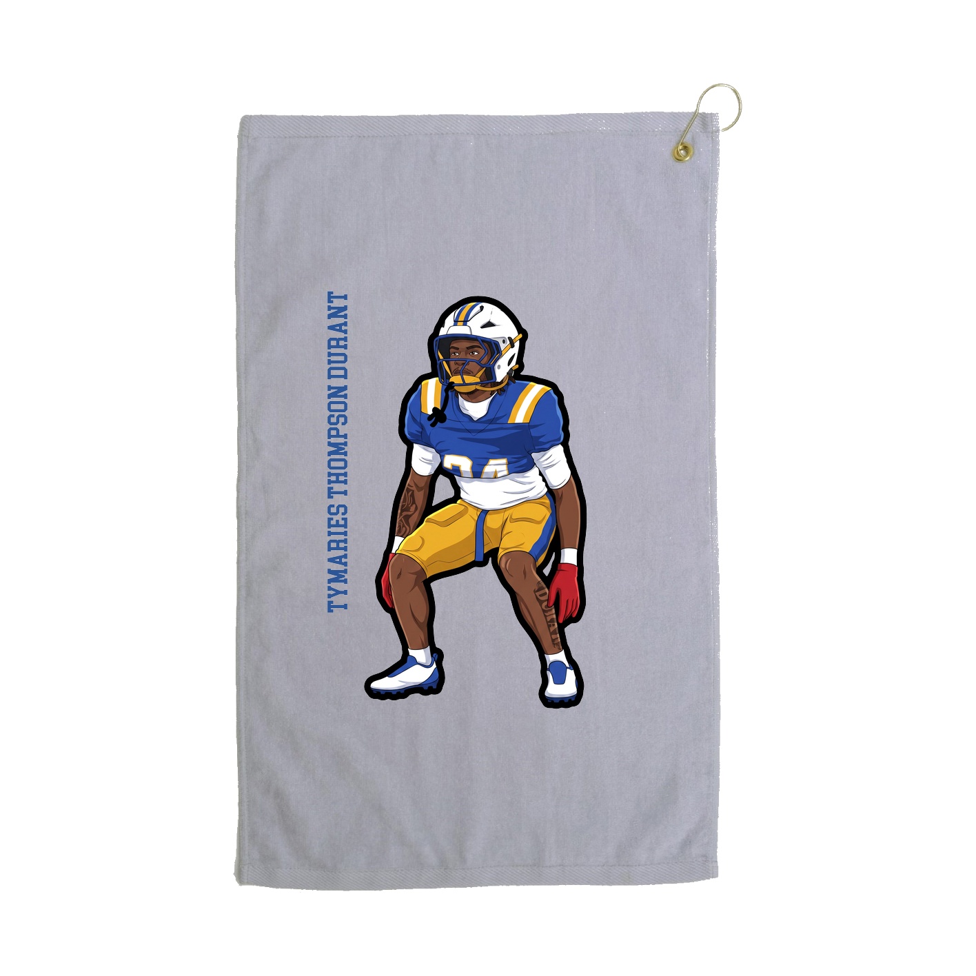 Golf Towel — Name Vertical in Grey