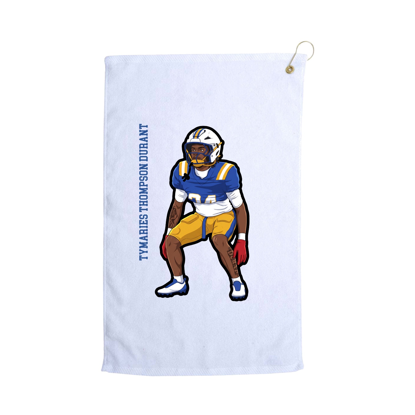 Golf Towel — Name Vertical in White