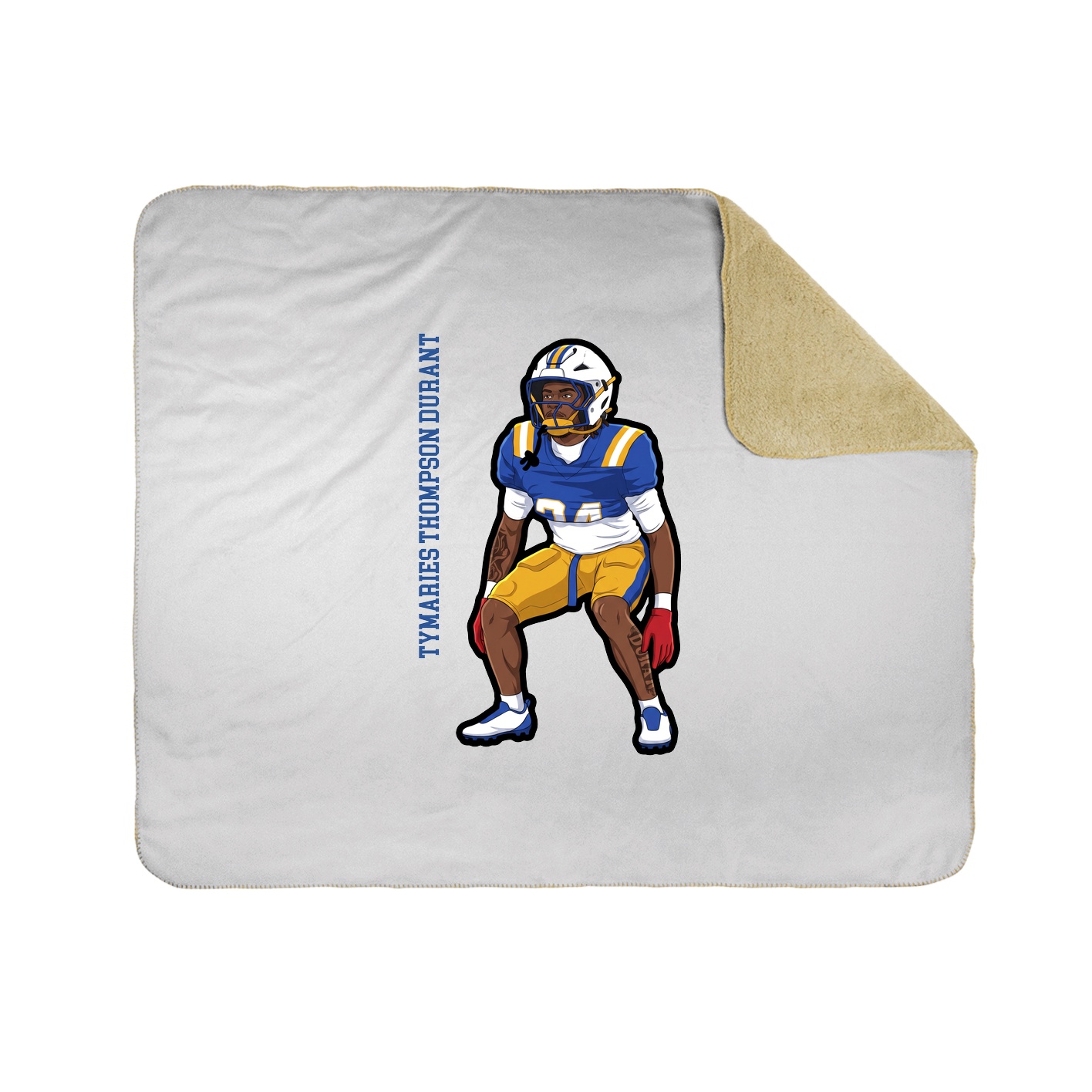 Throw Blanket — Name Vertical in White