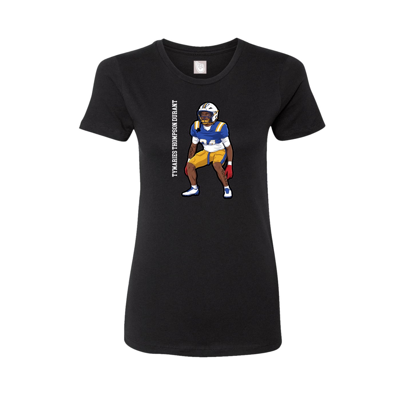 Fitted Women's Tee — Name Vertical in Black