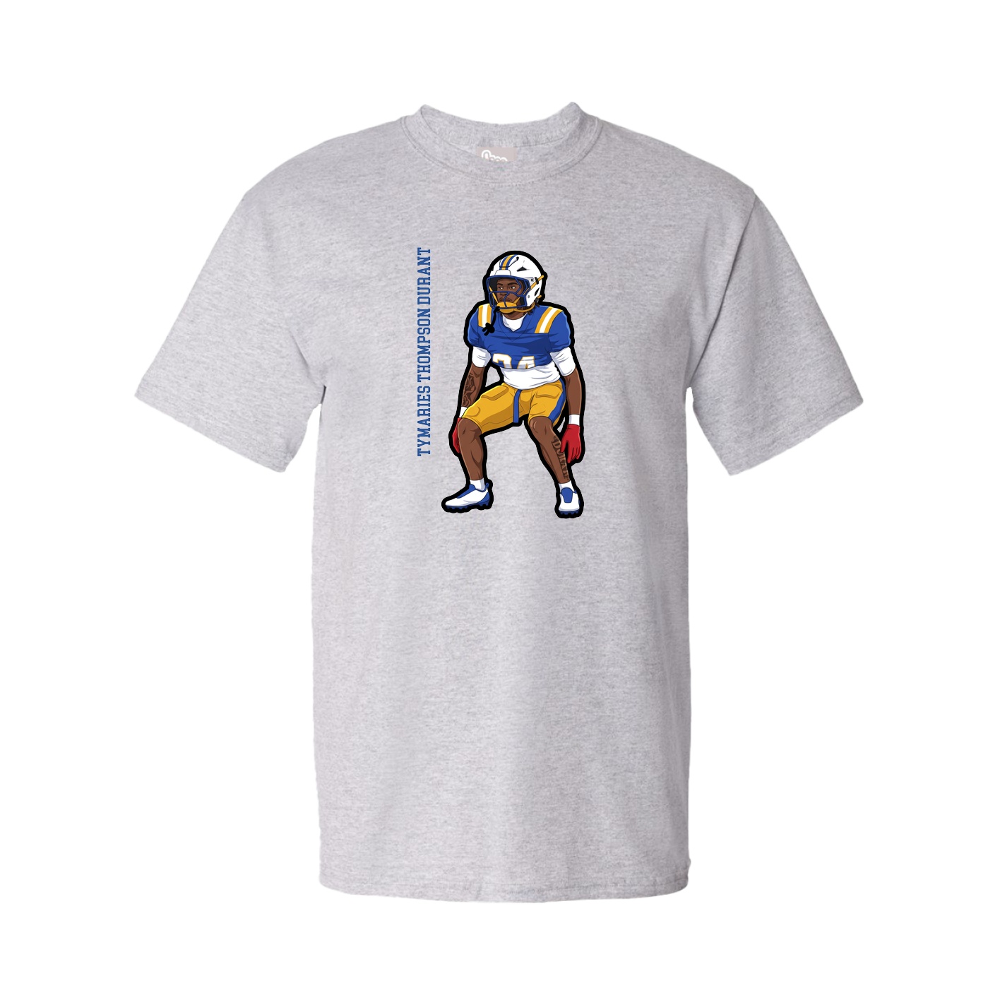 Youth Tee — Name Vertical in Grey