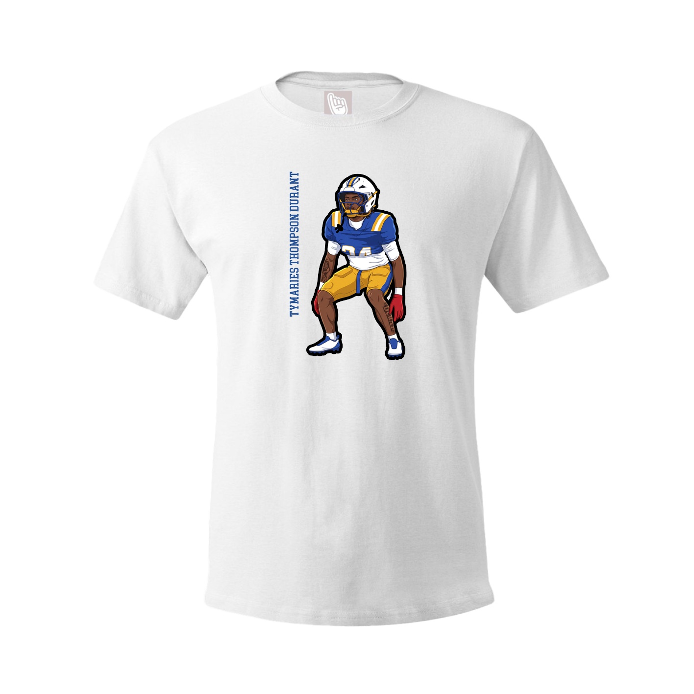 Youth Tee — Name Vertical in White