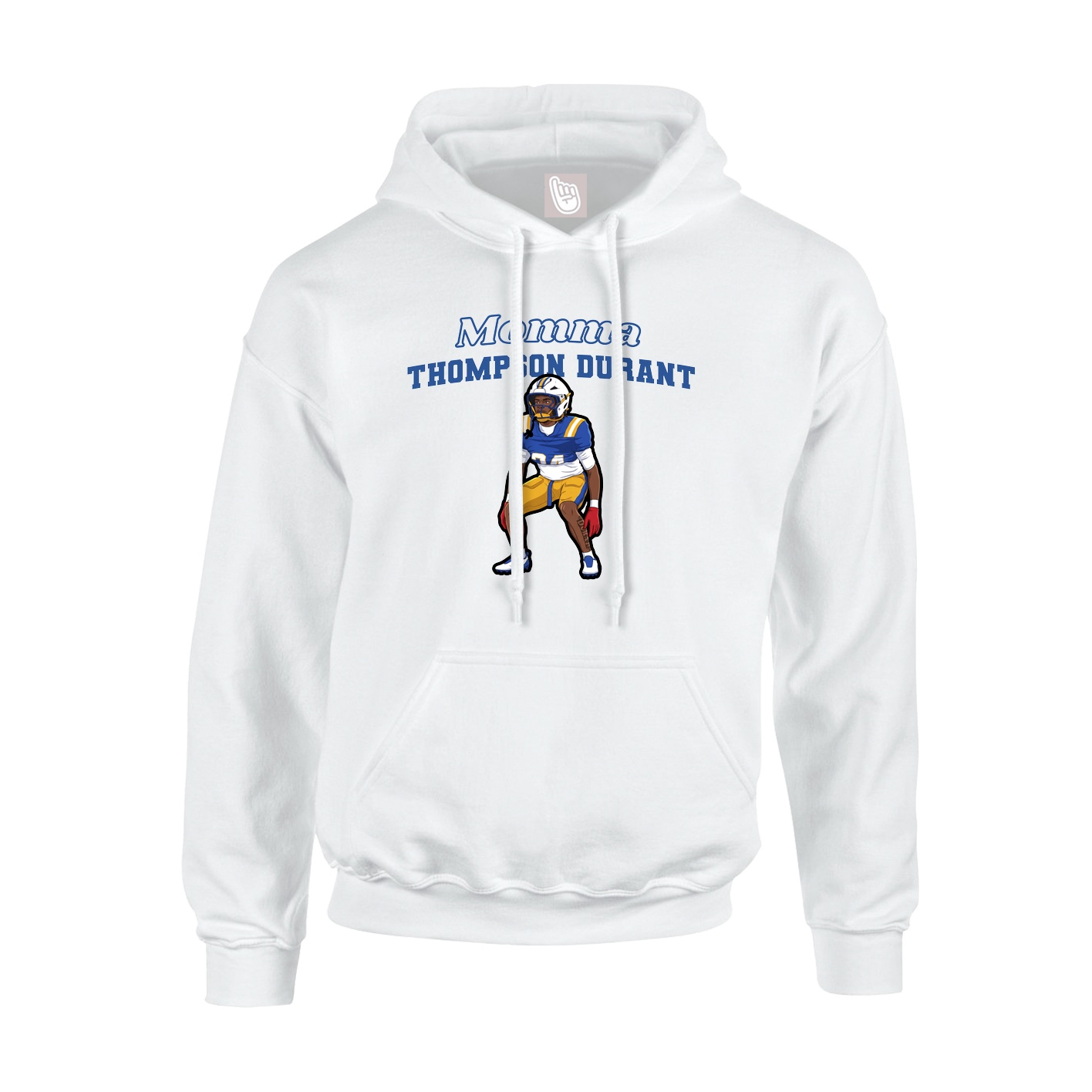 Youth Hoodie — Mothers Day Block in White