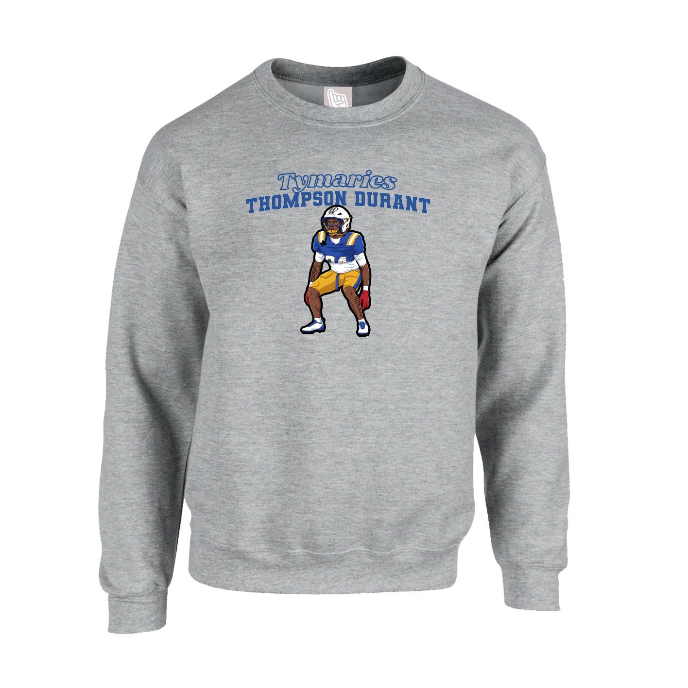 Fleece Crew — Name Arch in Grey