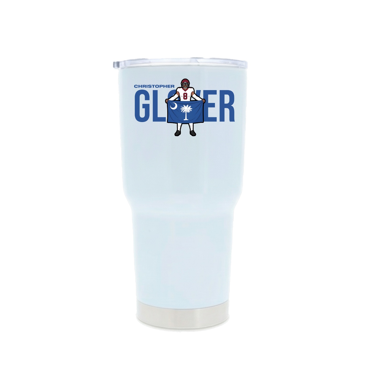 30oz Stainless Steel Tumbler — Player Name in White
