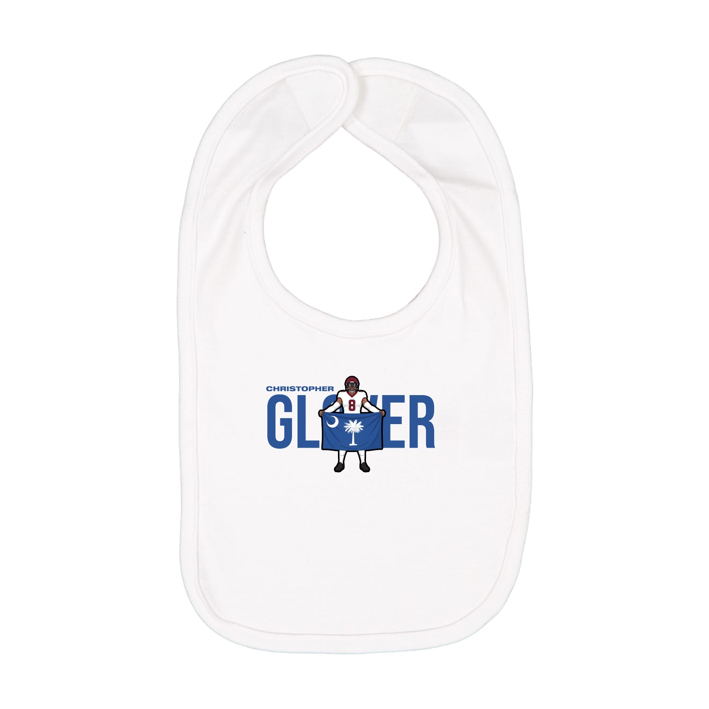 Infant Bib — Player Name in White