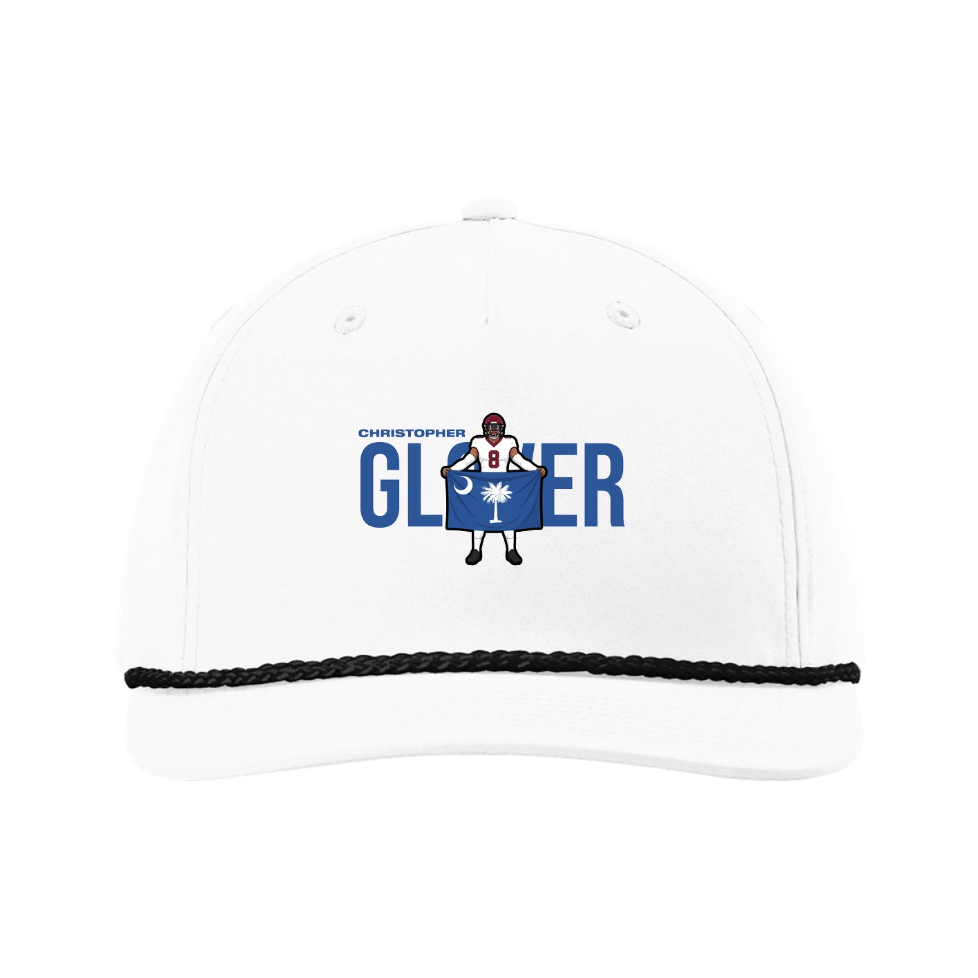 Five-Panel Classic Rope Cap — Player Name in White
