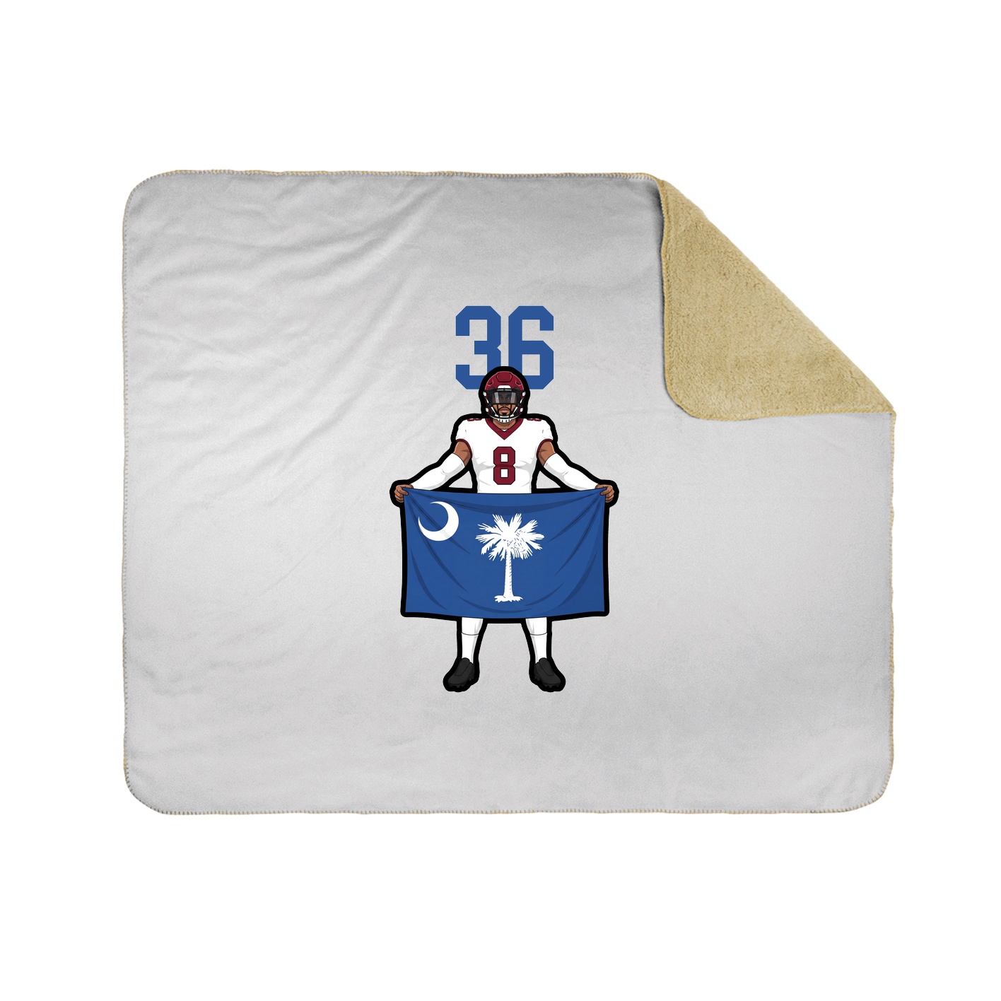 Throw Blanket — Number Top in White