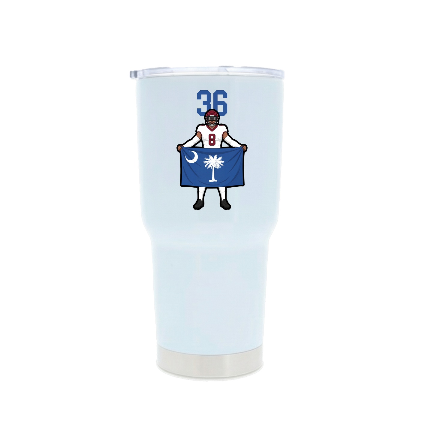 30oz Stainless Steel Tumbler — Number Top in White